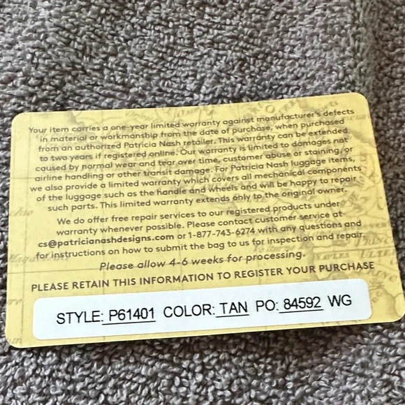 Patricia Nash Tan Leather Crossbody Bag New without tags - Picture 8 of 8